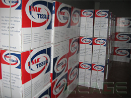 Compressed coin tissue packaging